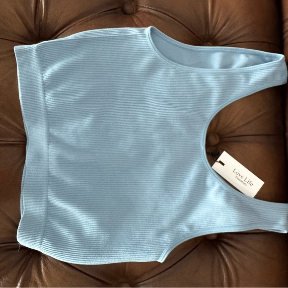 Blue Ribbed Tank Top - Picture 2 of 4